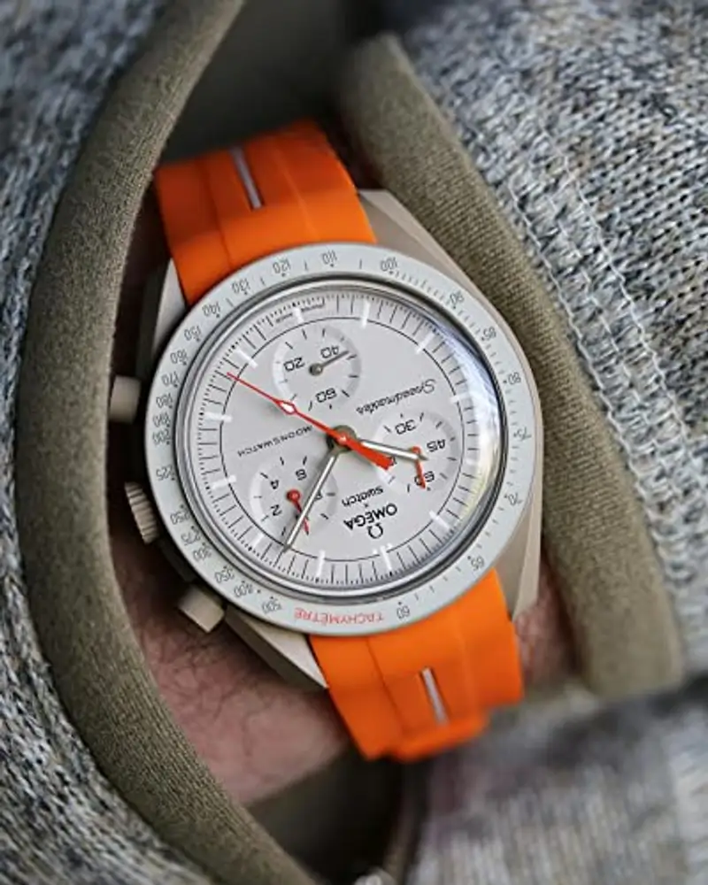 BONACE Cinturino per Omega x Swatch MoonSwatch, cinturino di ricambio in Omega X Swatch curvo miniatura 3