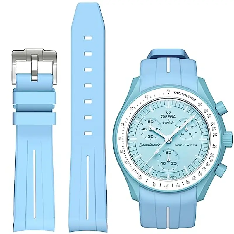 BONACE -Cinturino per orologio Omega x Swatch MoonSwatch/Rolex Watch/SEIKO, cinturino di ricambio Omega X Swatch Moonswatch Speedmaster, cinturino curvo Moonswatch Swatch Swatch senza lacune per uomo