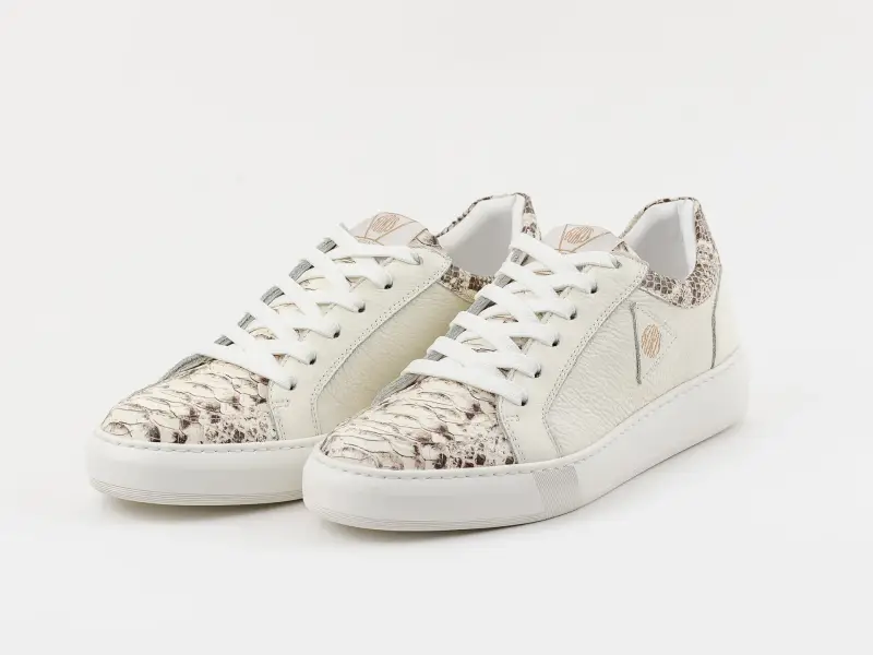 ILLUSION - Sneakers beige con particolari in cocco - 36