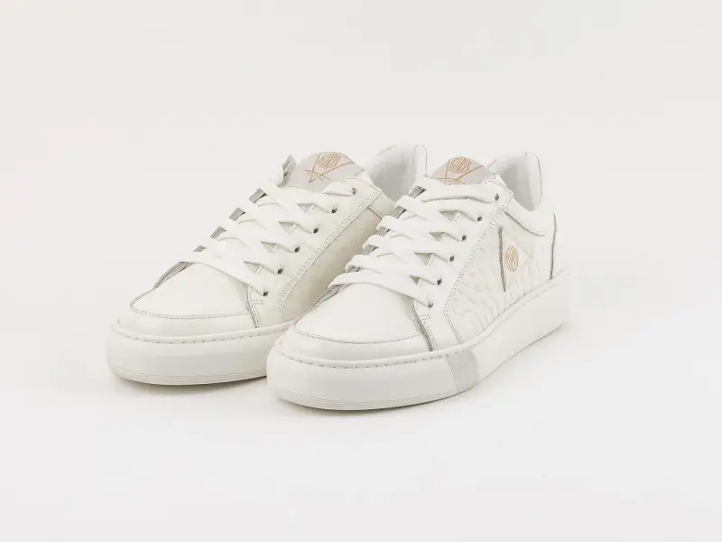 ILLUSION - Sneakers bianca con particolari in cocco laterali - 36