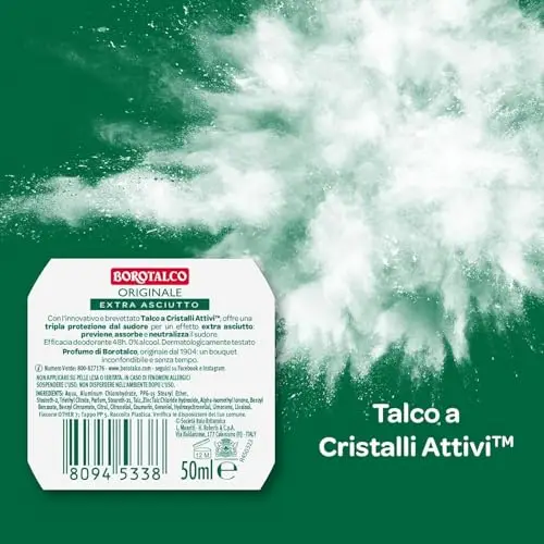 Borotalco, Deodorante Roll-On Originale, con Talco a Cristalli Attivi, Tripla Protezione Asciutta, Senza Alcool miniatura 2
