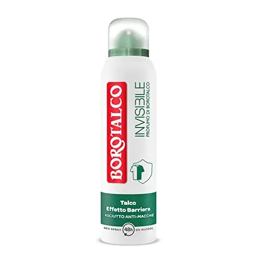 Borotalco, Deodorante Spray Invisibile Verde, Formula Senza Alcool con Talco Effetto Barriera, Cattura e Non