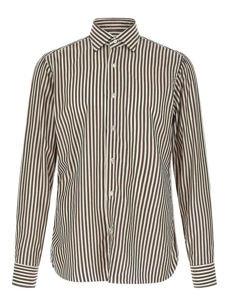 Camicia a righe Marrone