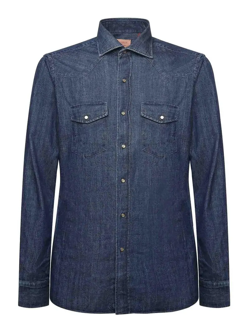 Camicia in denim di cotone Blu