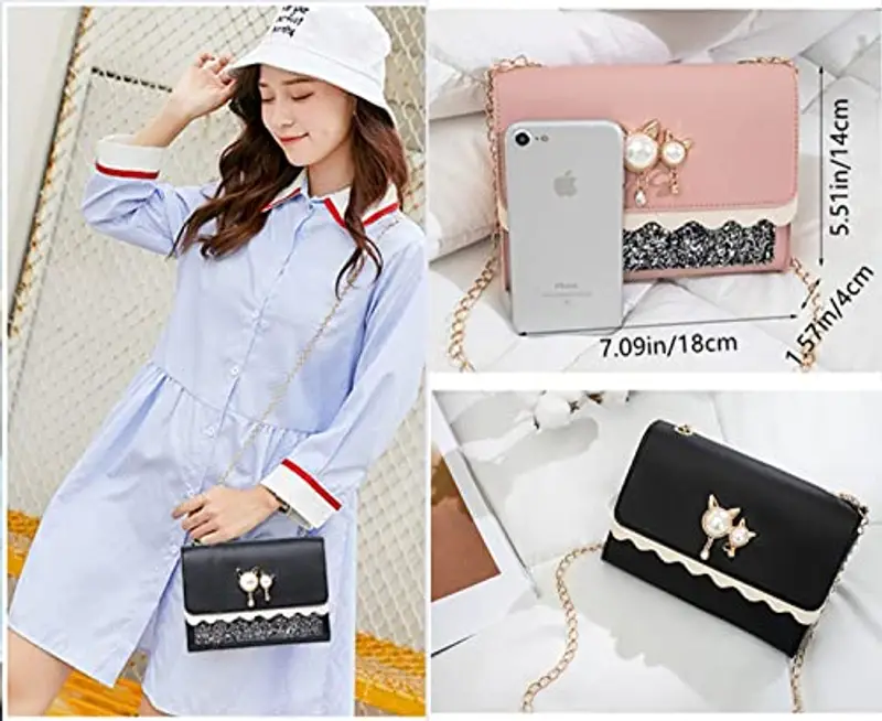 Hjkiopc Borsa a tracolla Bambina Nero 1598320 miniatura 3