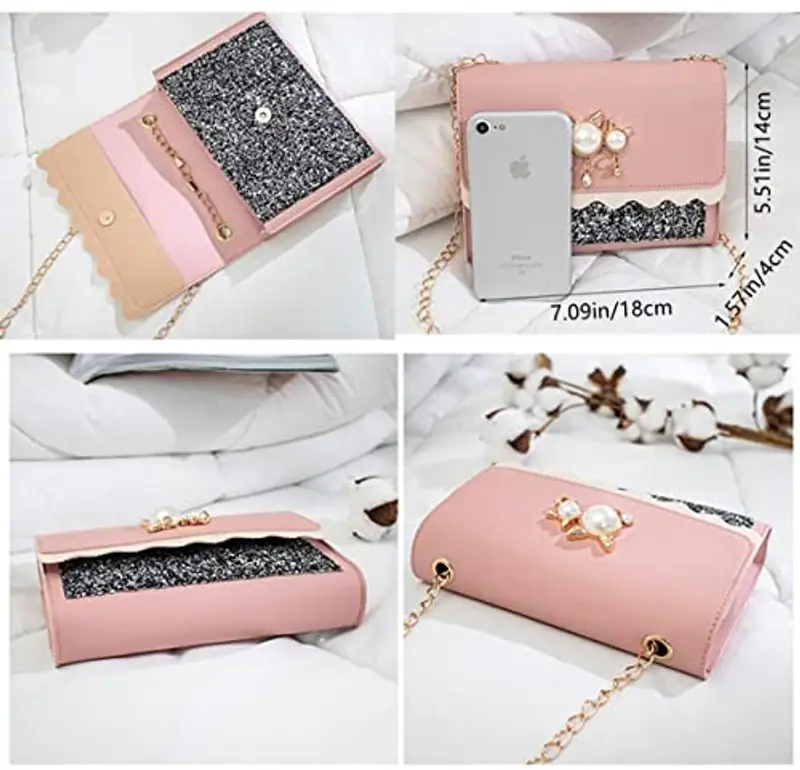 Hjkiopc Borsa a tracolla Bambina Rosa 1598319 miniatura 2