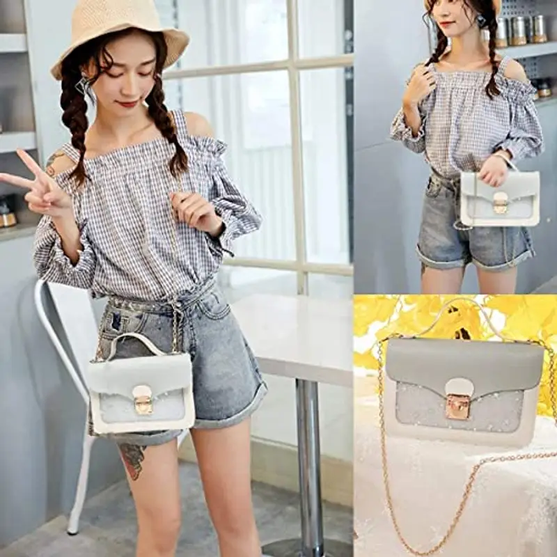 Hjkiopc Borsa a tracolla Bambina Grigio 1598317 miniatura 2