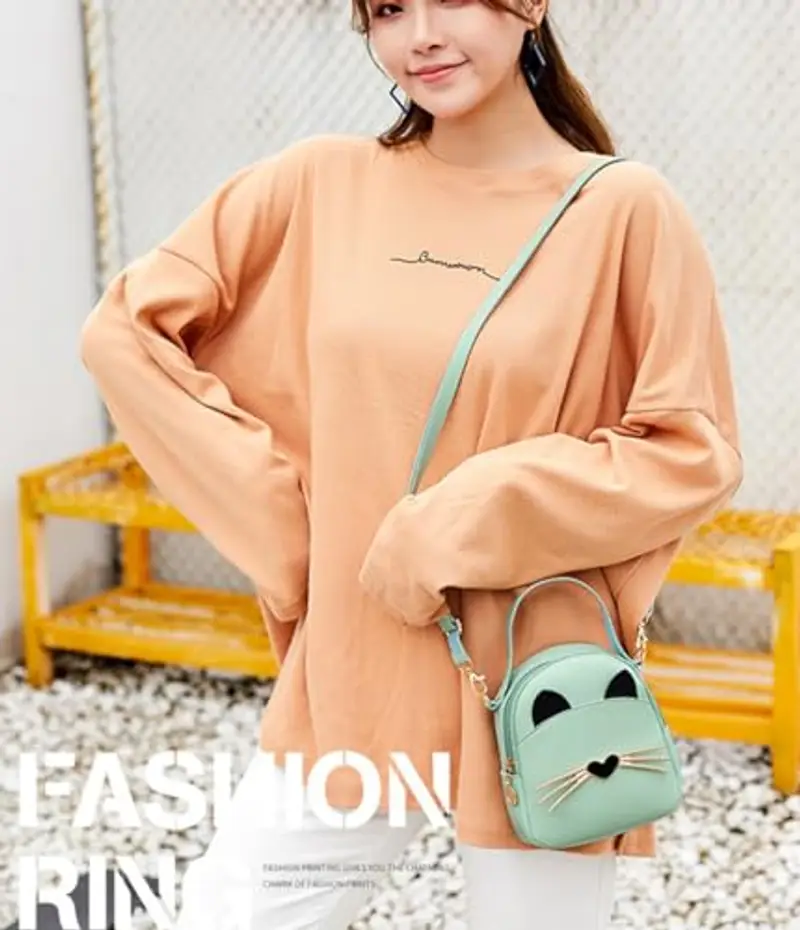 Hjkiopc Borsa a tracolla Bambina Verde 1598355 miniatura 2