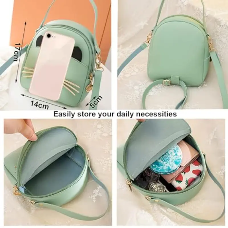 Hjkiopc Borsa a tracolla Bambina Verde 1598355 miniatura 3