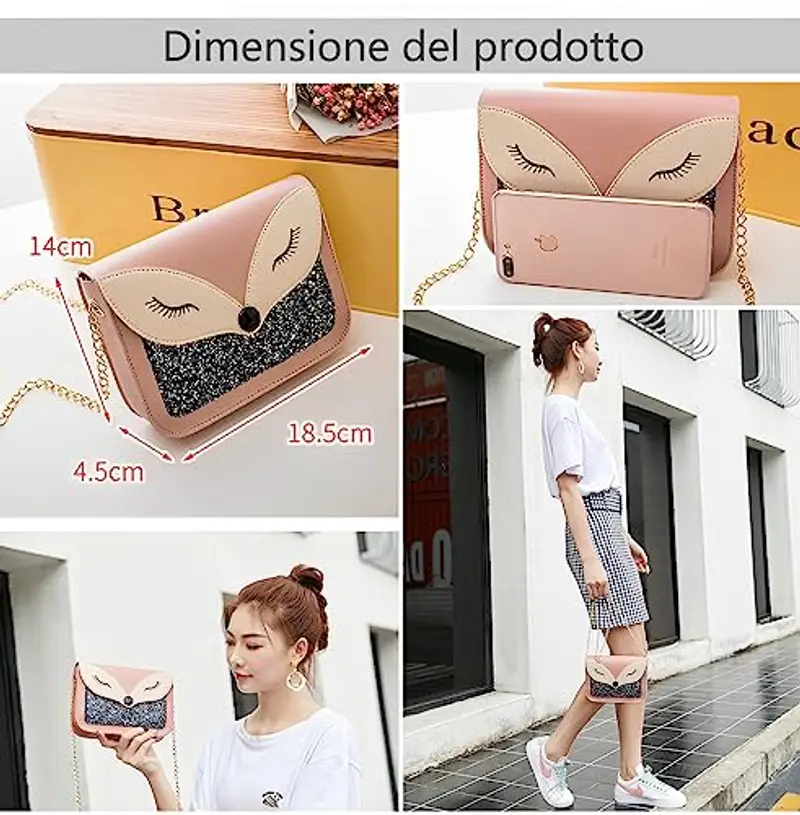 Vologle Borsa a tracolla Ragazza Rosa 1598414 miniatura 2