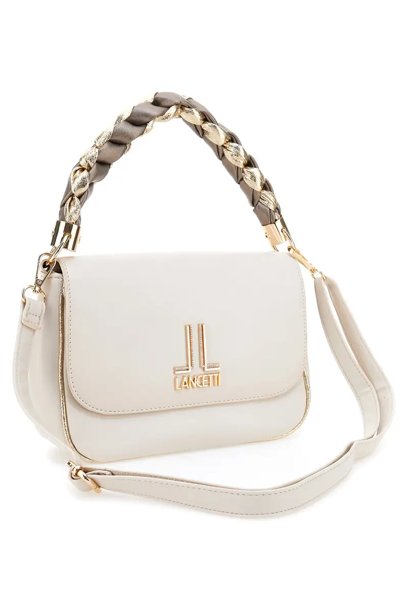 Borsa bianca con tracolla rimovibile Lancetti BROS miniatura 3