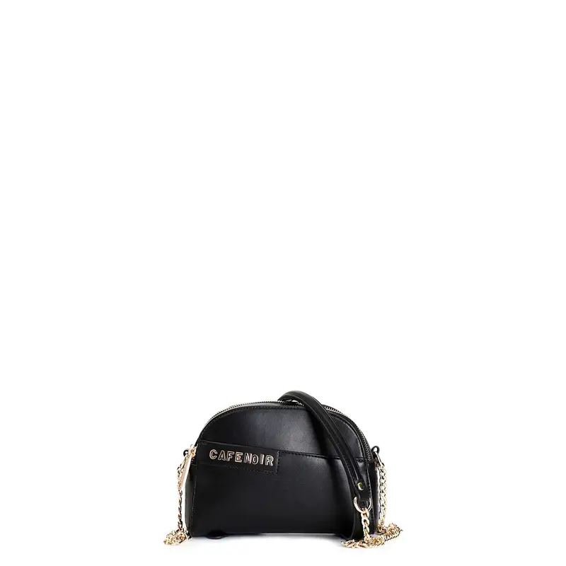 borsa con tasca asimmetrica con applicazione di lettering nero