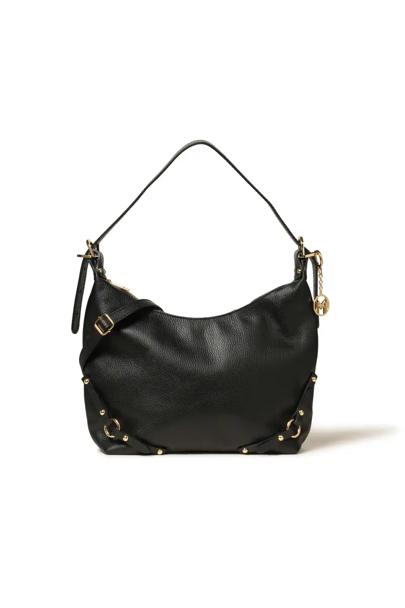 Borsa con tracolla in pelle nero bor558