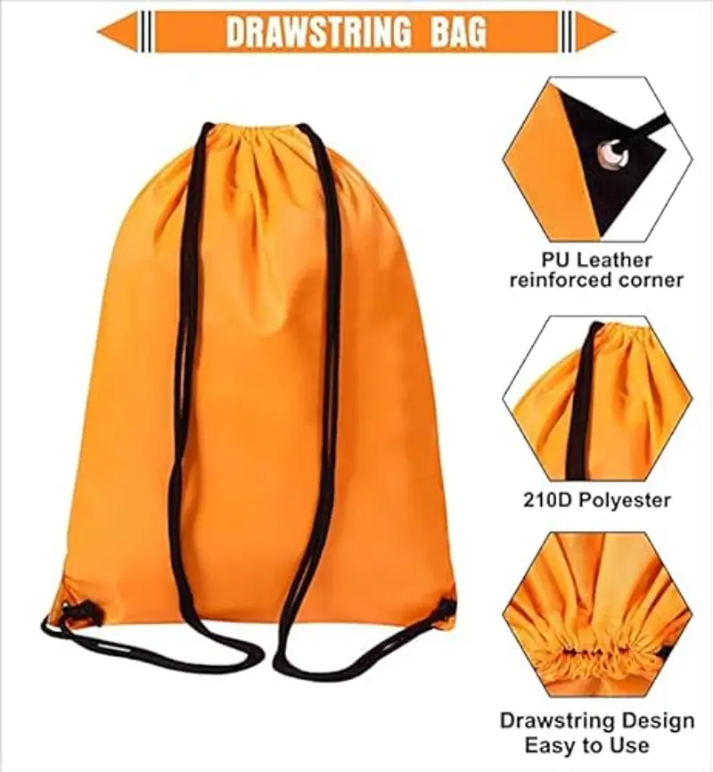 Borsa da palestra con coulisse, 2 pezzi e 1 borsa da palestra, zaino in PE, per donna, uomo, per nuoto, viaggi miniatura 2