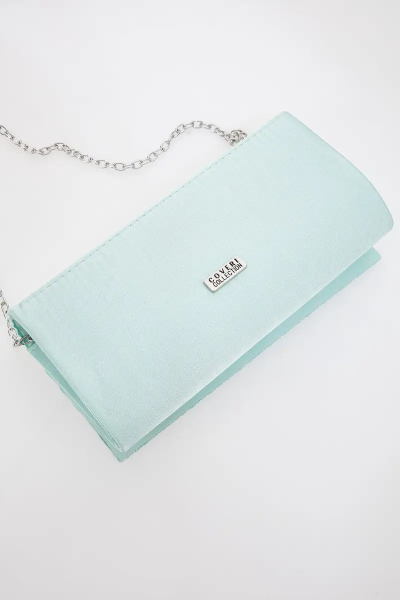 Borsa da sera azzurra a mano con tracolla rimovibile COVERI COLLECTION SERA 099 miniatura 3