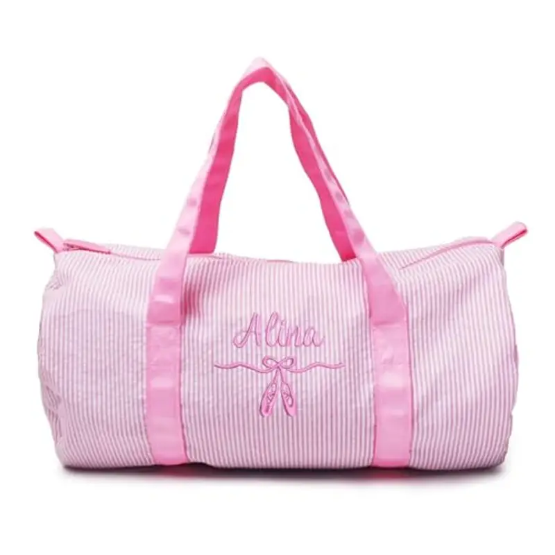 Borsa da viaggio personalizzata per bambini, borsa da viaggio per bambini con monogramma Seersucker, Borsa da viaggio