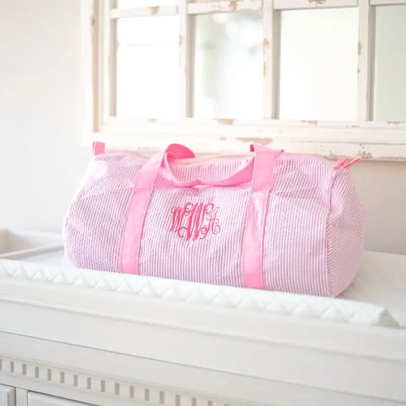 Borsa da viaggio personalizzata per bambini, borsa da viaggio per bambini con monogramma Seersucker, Borsa da viaggio miniatura 3