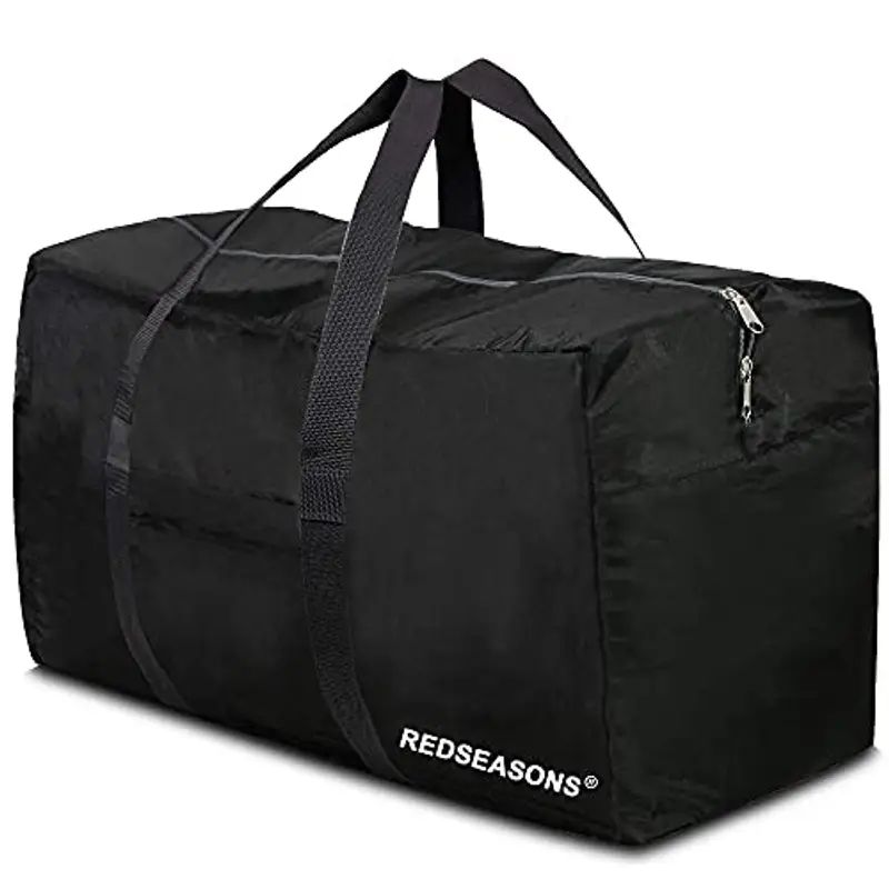 Borsa da Viaggio Pieghevole Extra Grande, Grande Capacità Borsa da Viaggio Duffel per Sport e Viaggi, Leggera e Impermeabile, Ideale per il Campeggio, Colore Nero, 98 L