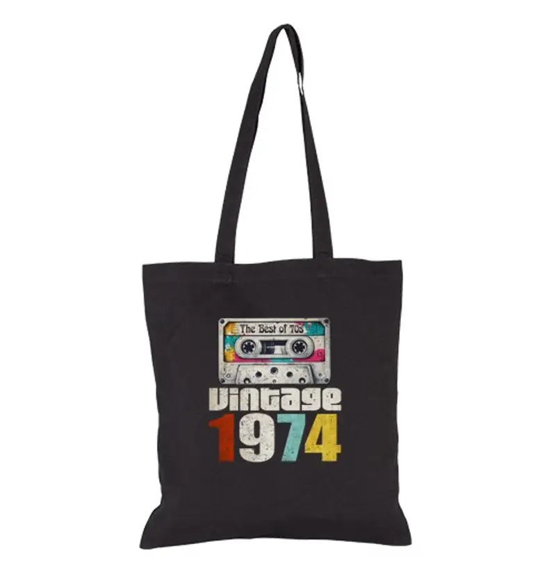 Borsa di tela 1974 compleanno 50 anni vintage