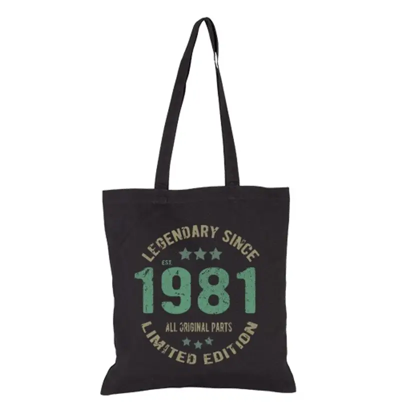 Borsa di tela 1981 vintage compleanno
