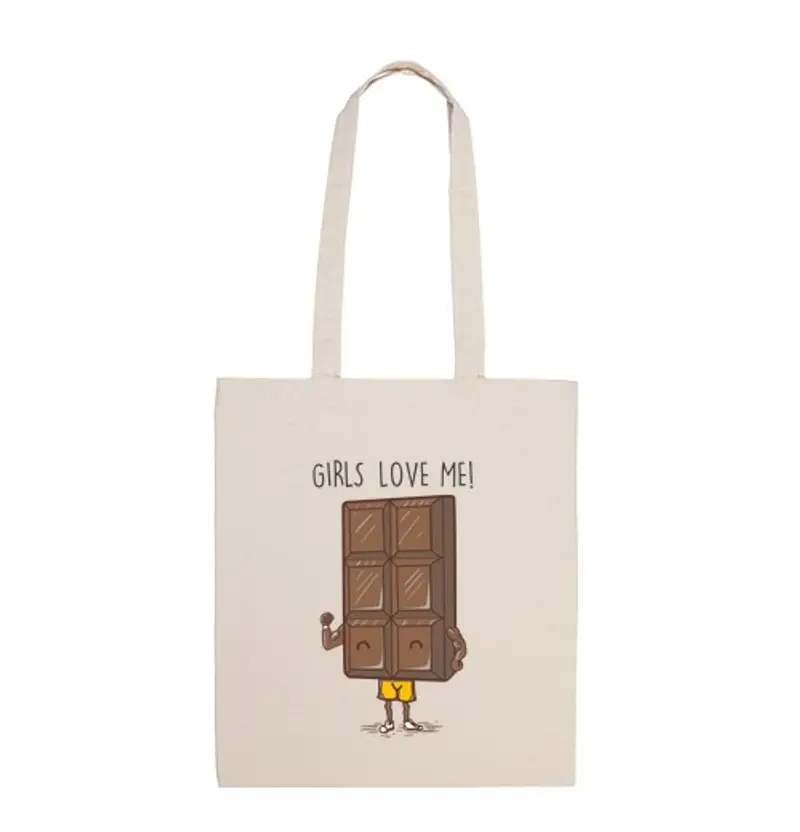 Borsa di tela amore il cioccolato