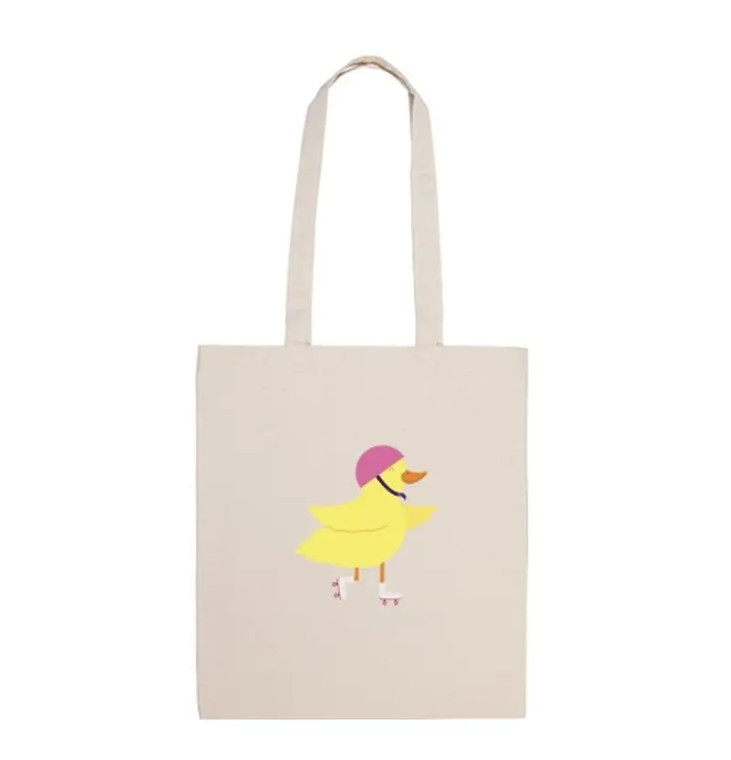 Borsa di tela anatra su pattini a rotelle