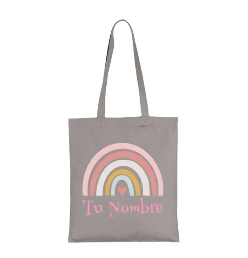 Borsa di tela arcobaleno - nome personalizzabile