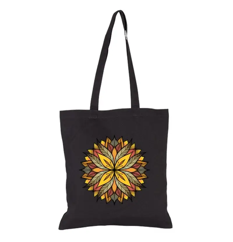 Borsa di tela arte astratta mandala fiore colorato