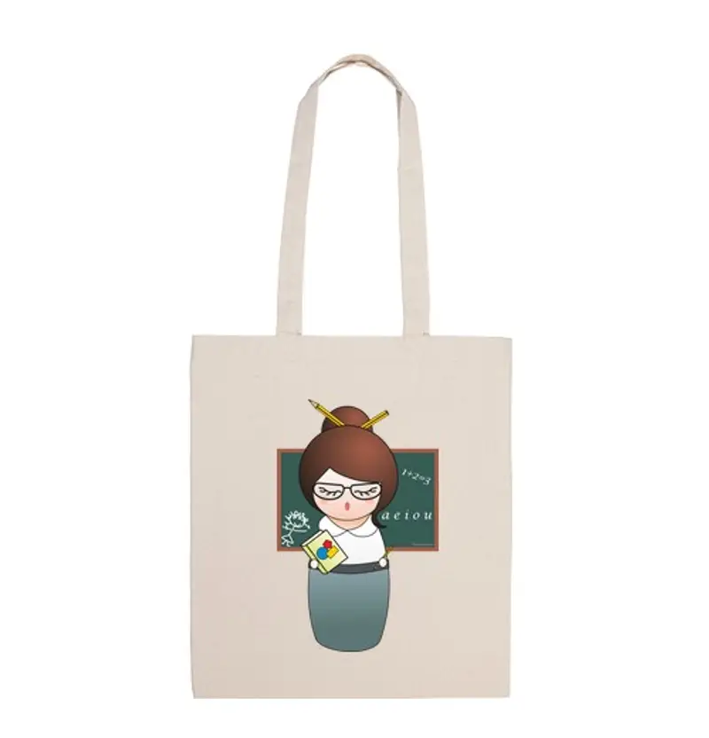 Borsa di tela bag tela kokeshi professore