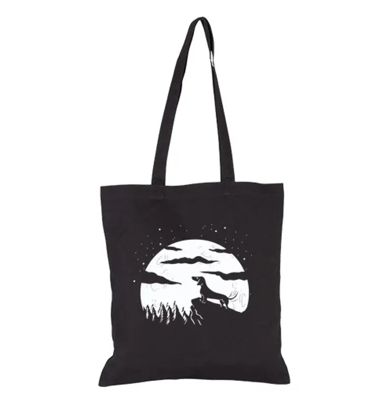 Borsa di tela bassotto notte magica luna piena cielo