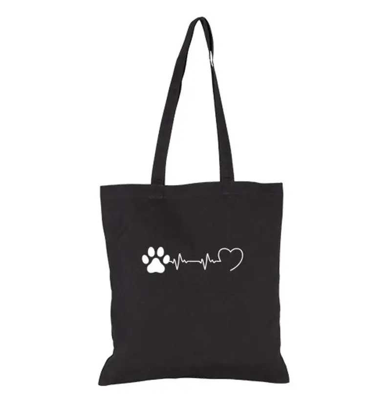 Borsa di tela battito cardiaco cane umorismo cani