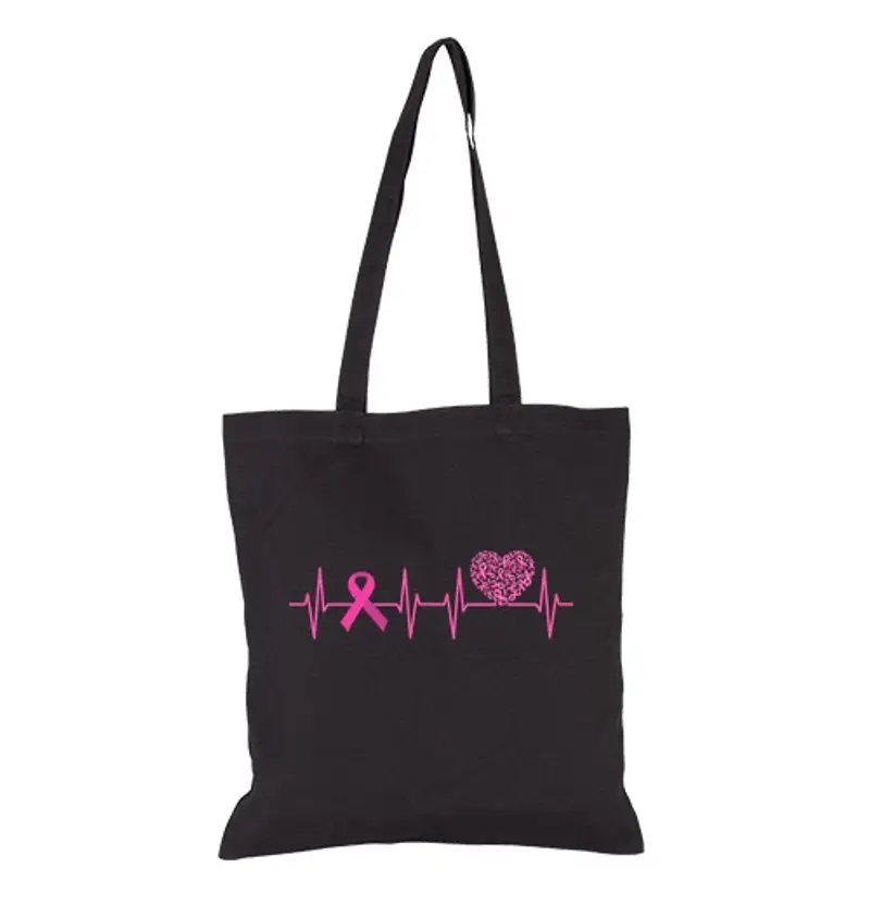 Borsa di tela battito cardiaco del cancro al seno ros