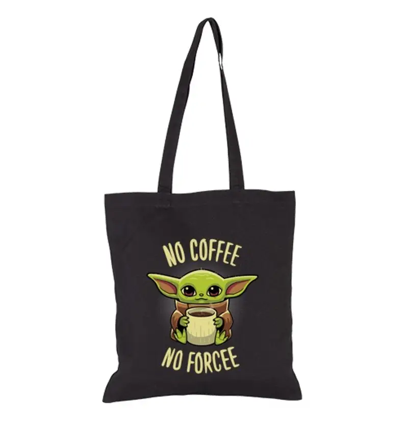 Borsa di tela bebè yoda c of fee - grogu mandalorian