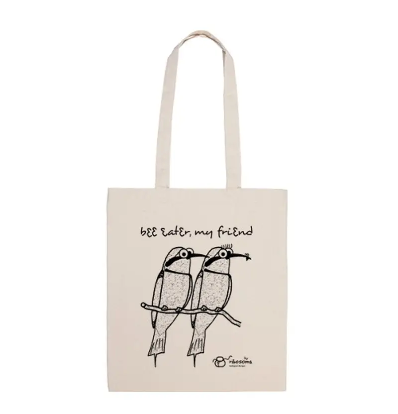 Borsa di tela bee mangiatore, il mio amico (sfondo chiaro)