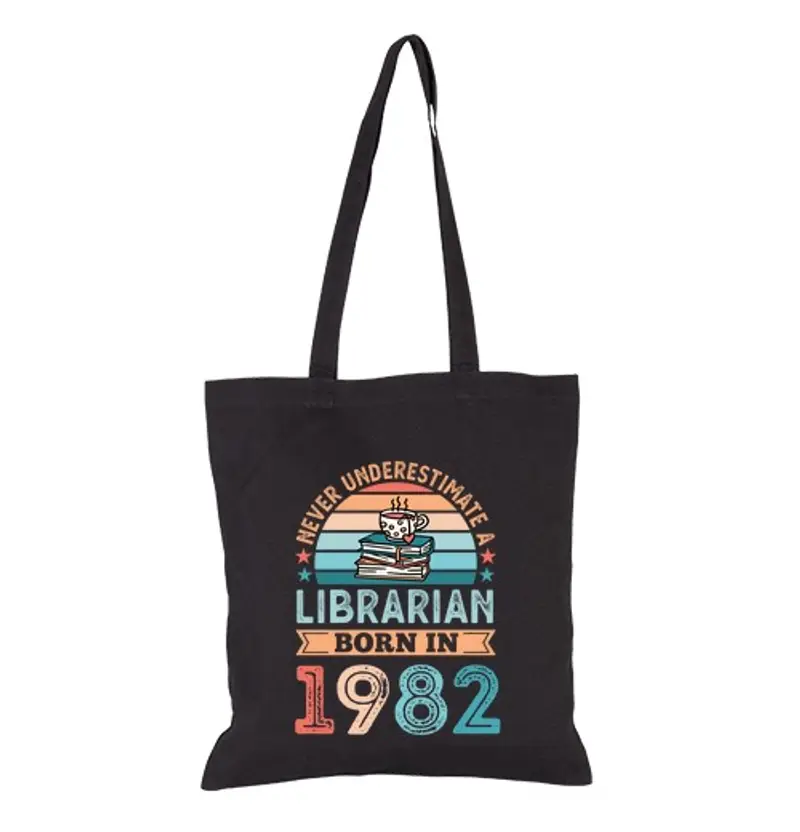 Borsa di tela bibliotecario nato 1982 quarantesimo co