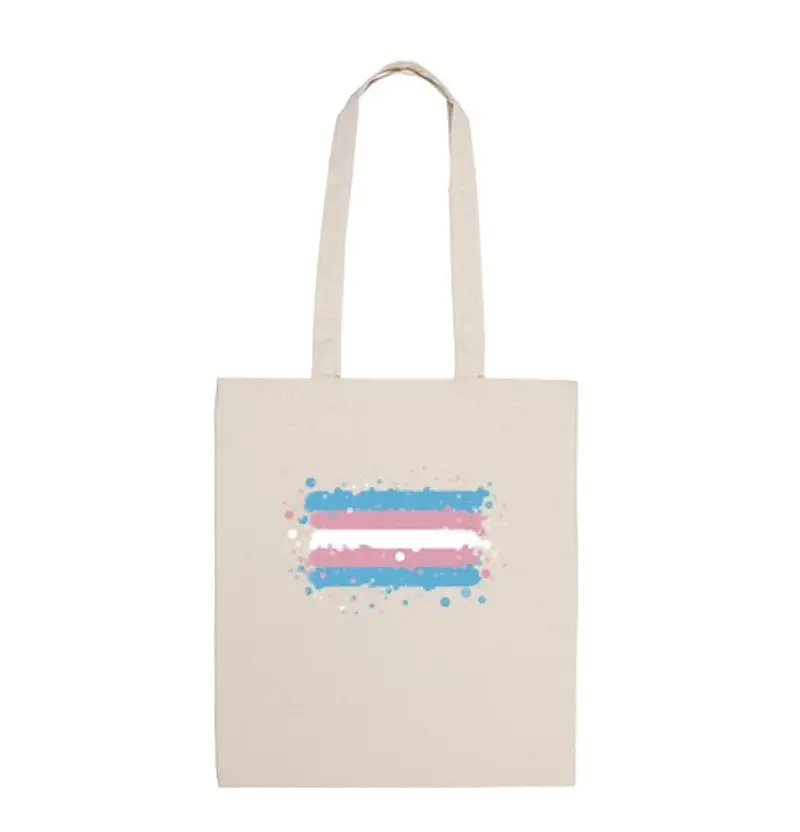 Borsa di tela borsa bandiera trans