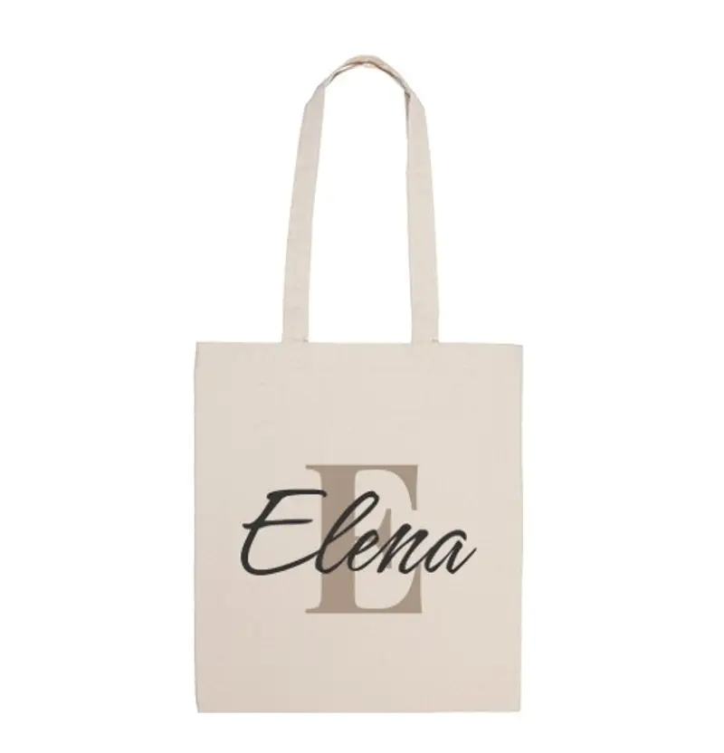 Borsa di tela borsa con iniziale e nome personalizzata - e