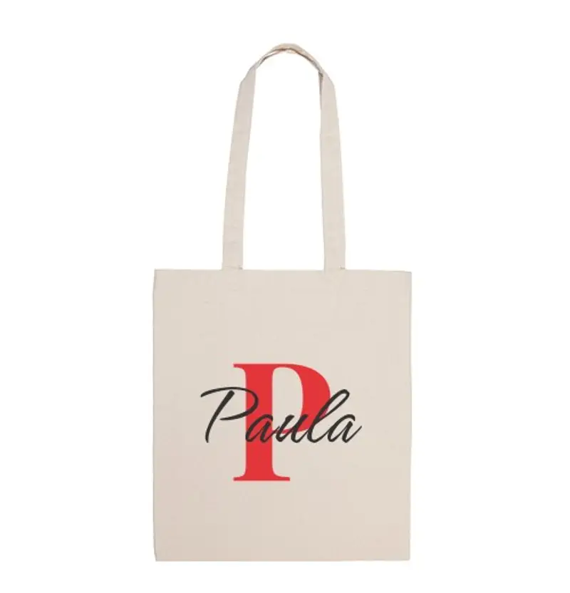 Borsa di tela borsa con iniziale e nome personalizzata - p