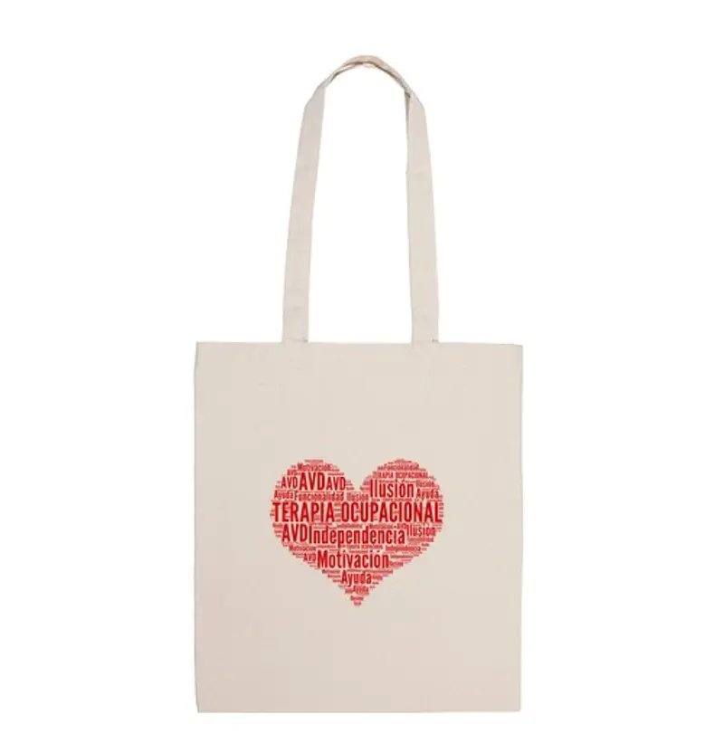 Borsa di tela borsa. cuore terapia occupazionale