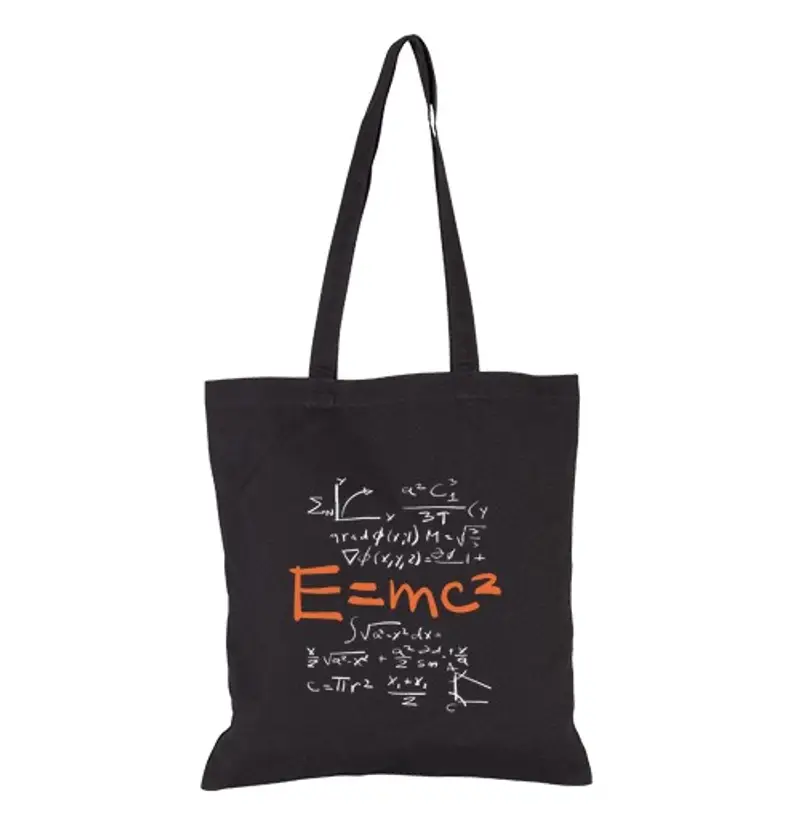 Borsa di tela borsa da donna nera tote bag per la matematica, la fisica quantistica e la teoria della rel