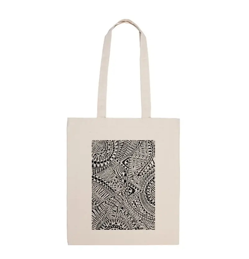 Borsa di tela borsa di mandala quantistica con magnetismo psichedelico