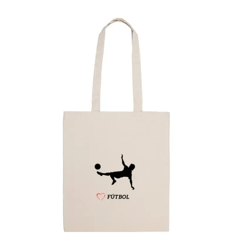 Borsa di tela borsa di stoffa, colore naturale amore calcio