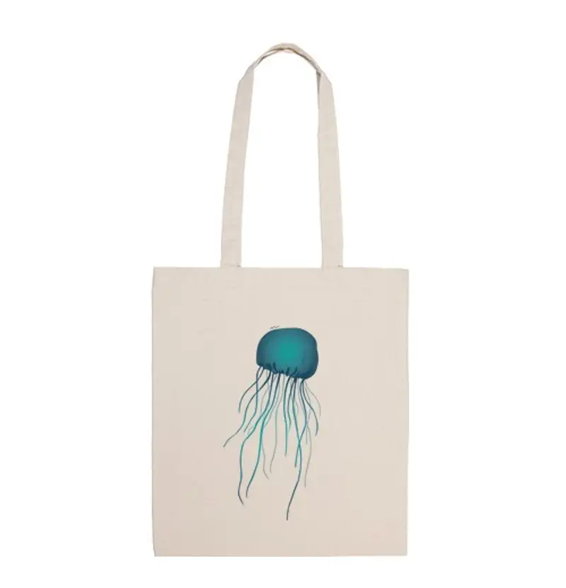 Borsa di tela borsa di stoffa, colore naturale. meduse di base