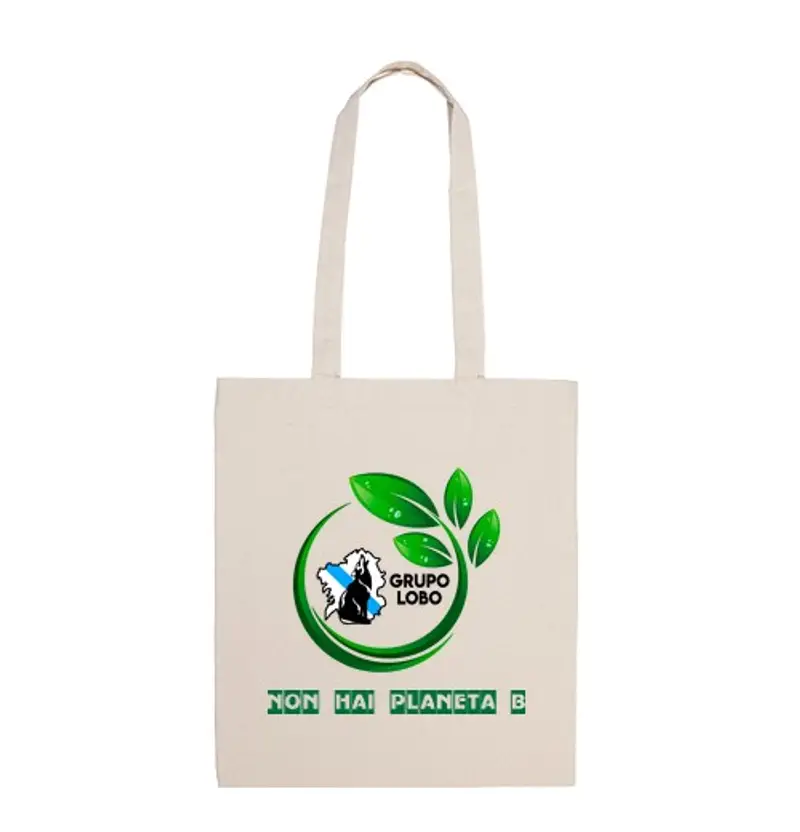 Borsa di tela borsa di tela in materiale riciclato.