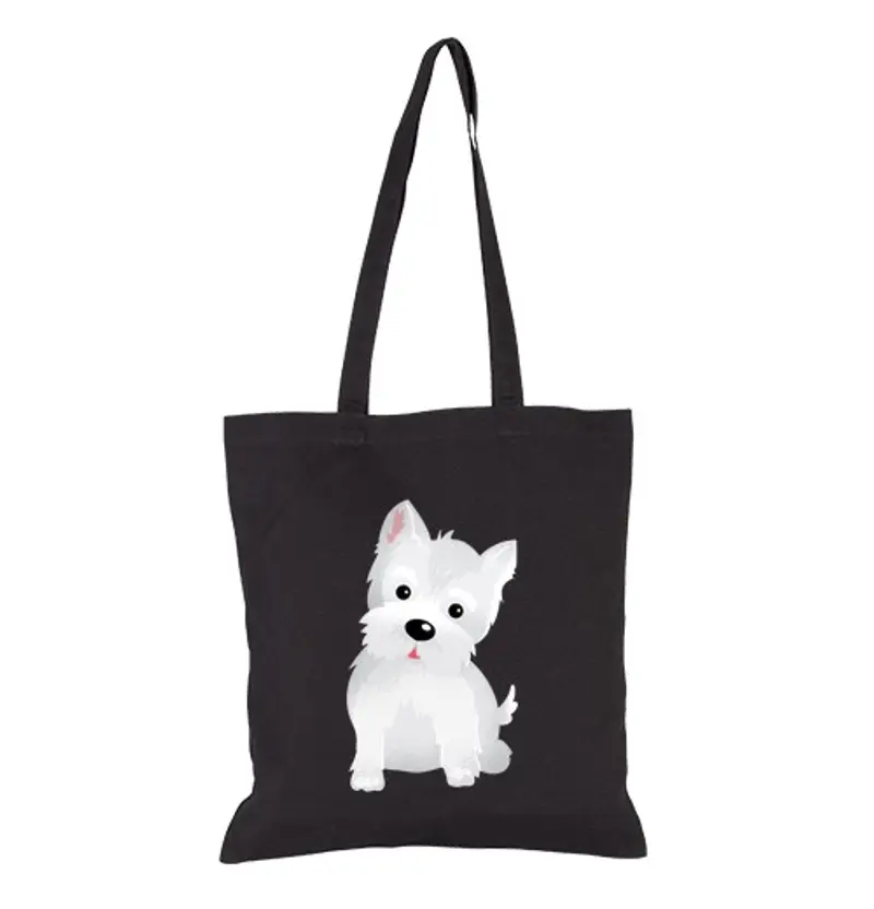 Borsa di tela borsa in tela westy dog