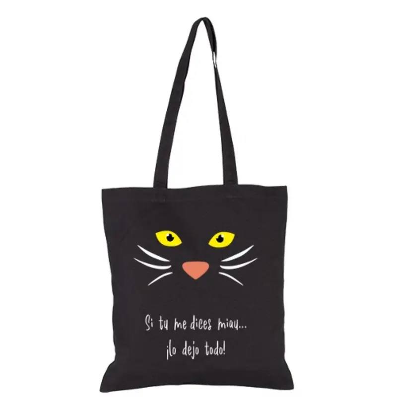 Borsa di tela borsa per gatti se me lo dici miagolio, lascerò tutto