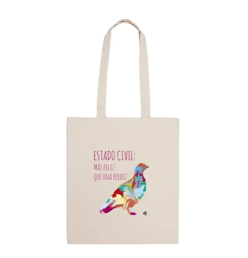 Borsa di tela borsa più felice che una pernice