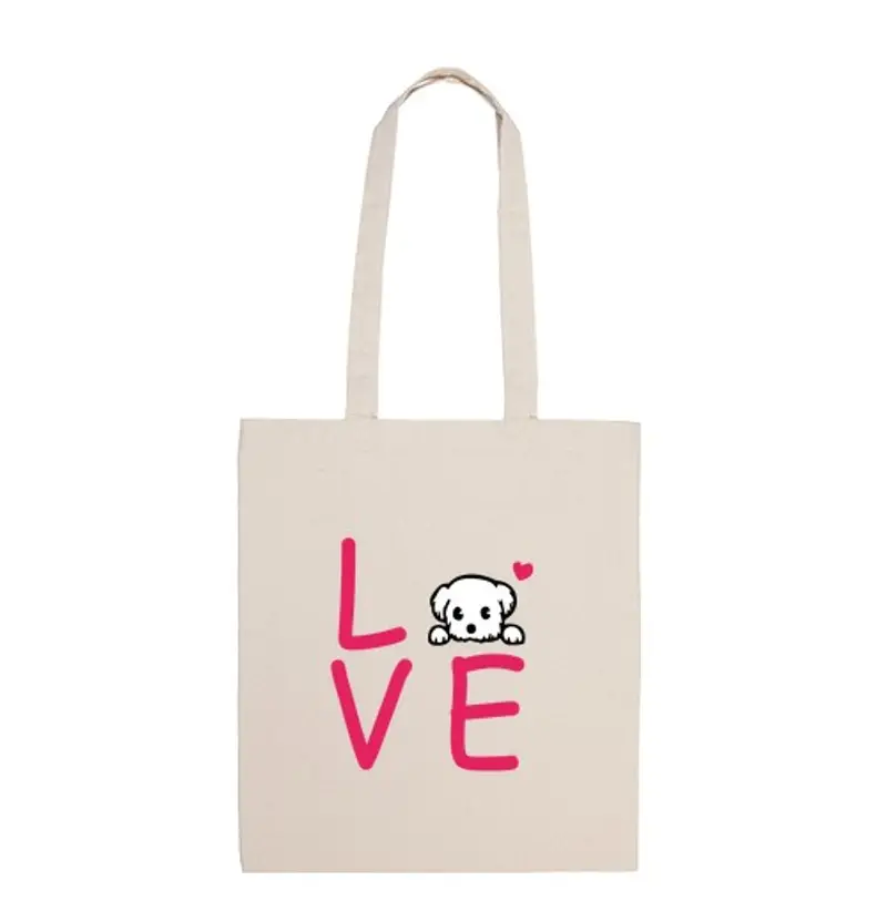 Borsa di tela borsa tela i love maltese