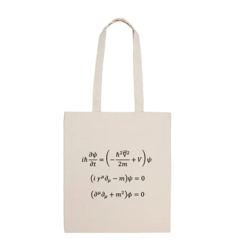 Borsa di tela borsa tela schrödinger, dirac, klein-gordon