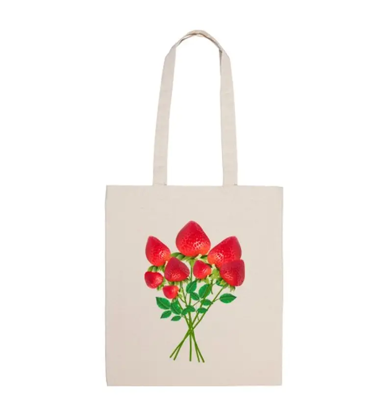Borsa di tela bouquet di fragole